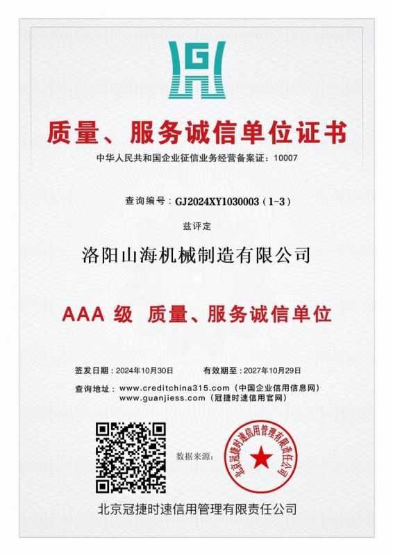 質(zhì)量、服務(wù)誠信單位證書